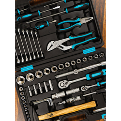 Набор слесарных инструментов Bartex, 1/2", 1/4", CrV сталь, кейс, 76 пр, шт