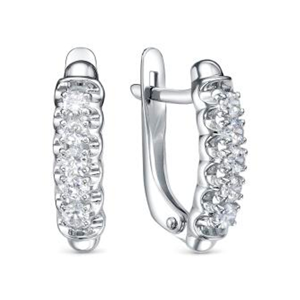 Серьги из серебра с фианитами