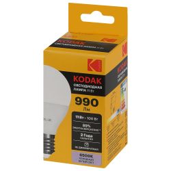Лампа светодиодная Kodak LED P45-11W-865-E27 K 11Вт шар холодный дневной свет Е27 | Kodak