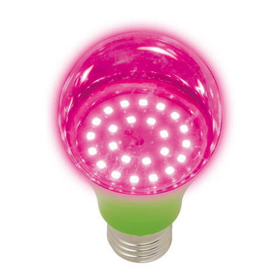 Фитолампа (фитосветильник) для растений, рассады светодиодная LED-A60-8W/SPSB/E27/CL PLP30GR 8 Вт (угол рассевания 220º, d - 60 мм)