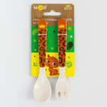 5083951 Набор столовых приборов из бамбука "Леопард", вилка, ложка