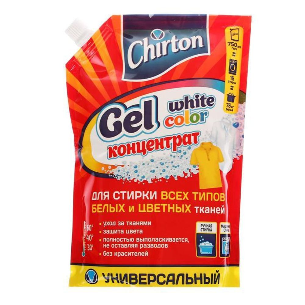 Гель д/стирки Chirton 750мл Концентрированный Универсальный, м/уп