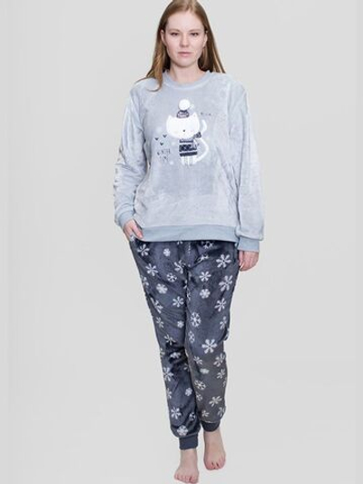 Женский комплект с принтом и аппликацией (Размер: XL) (Цвет: серый)