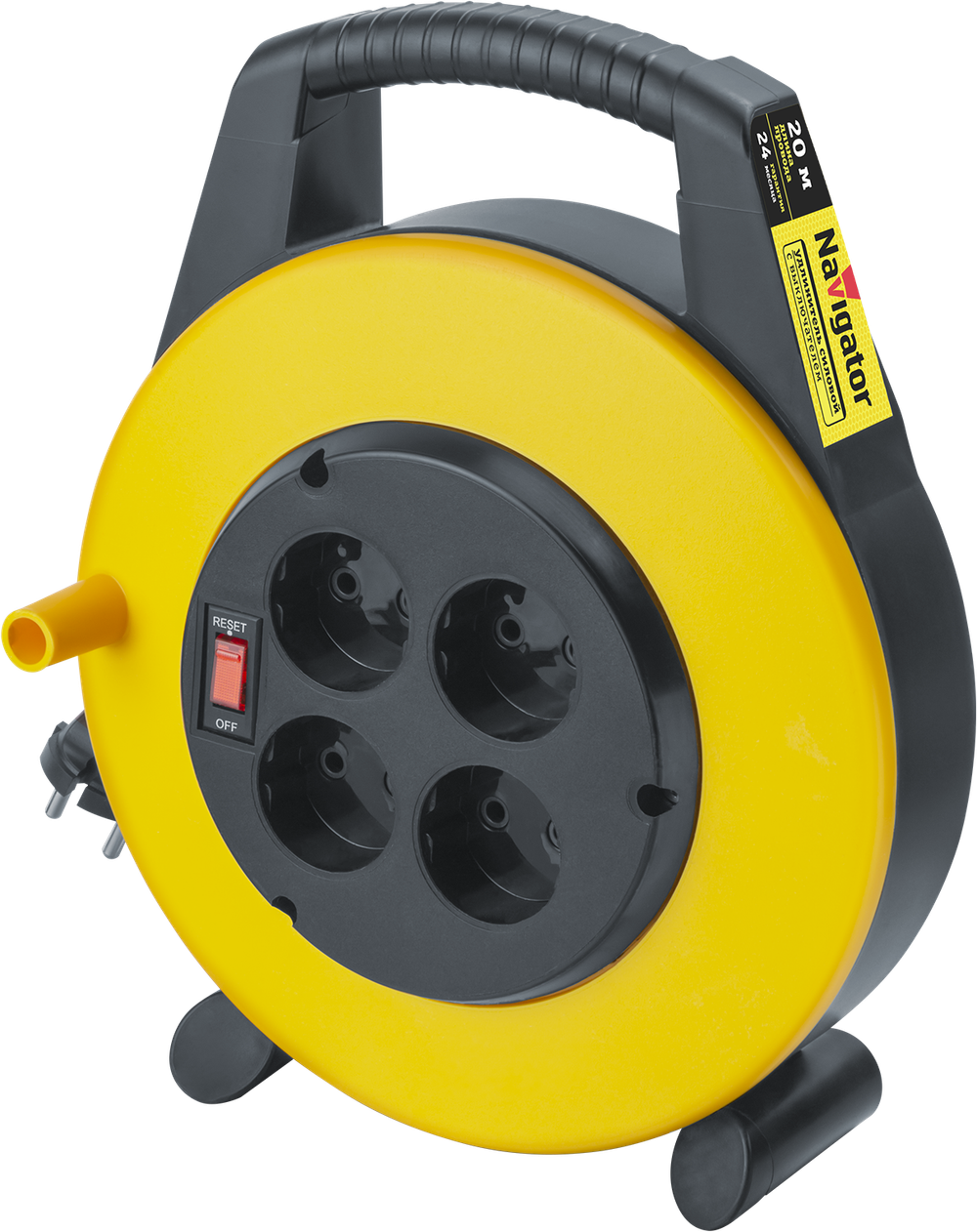 Удлинитель Navigator 93 955 NPE-RC-04-20-X-2x0.75 кат. закр. 4 гн. б/з 20м