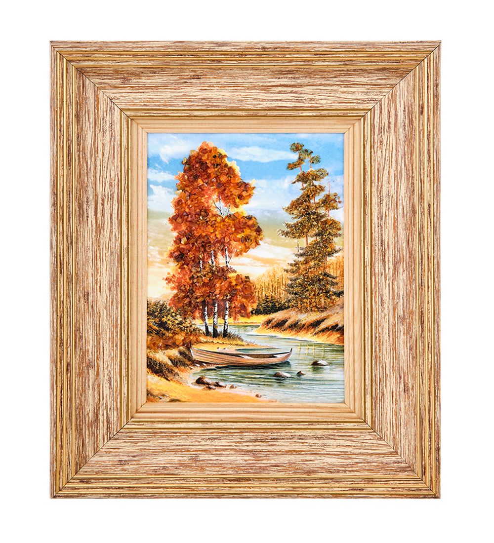 AMB-03/33 Картина «Красота природы» (с янтарной крошкой) H-32см