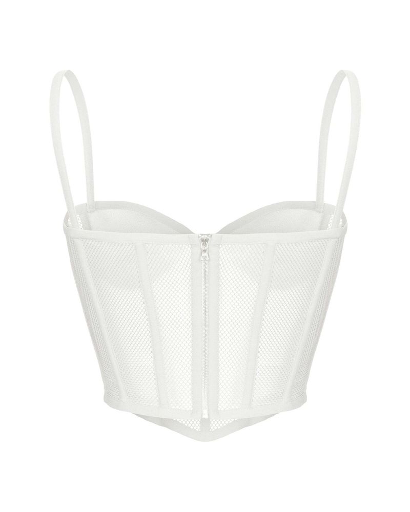 Блуза корсетного типа из крепа и сетки