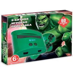 Игровая приставка 8bit (60в1) коробка в стиле Hulk. Зеленый комплект
