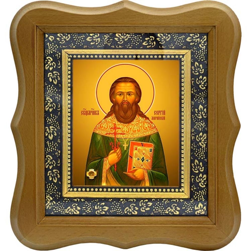 Сергий Марийский (Стрельников), священномученик, пресвитер. Икона на холсте.