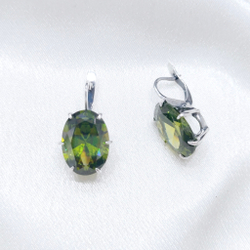 "Леаль" серьги в в серебряном покрытии из коллекции "Элеганс" от Jenavi с английским замком