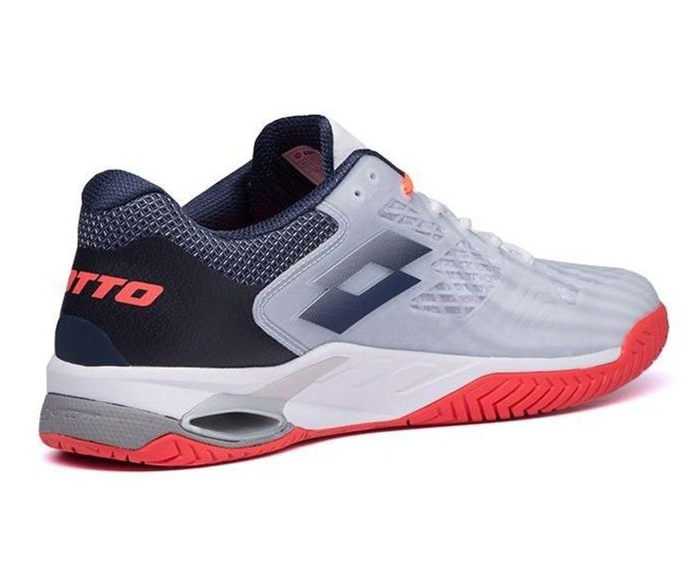 Мужские кроссовки теннисные Lotto Mirage 100 Speed - all white/navy blue