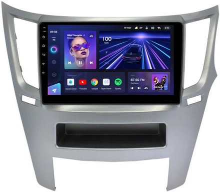 Магнитола для Subaru Legacy 5, Outback 4 2009-2014 (правый руль, рамка серая) - Teyes CC3L монитор 9" IPS на Android 10, 8-ядер, CarPlay, 4G SIM-слот