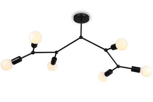 Потолочный светильник в стиле лофт TR8036/6 BK черный E27*6 max 40W D670*590