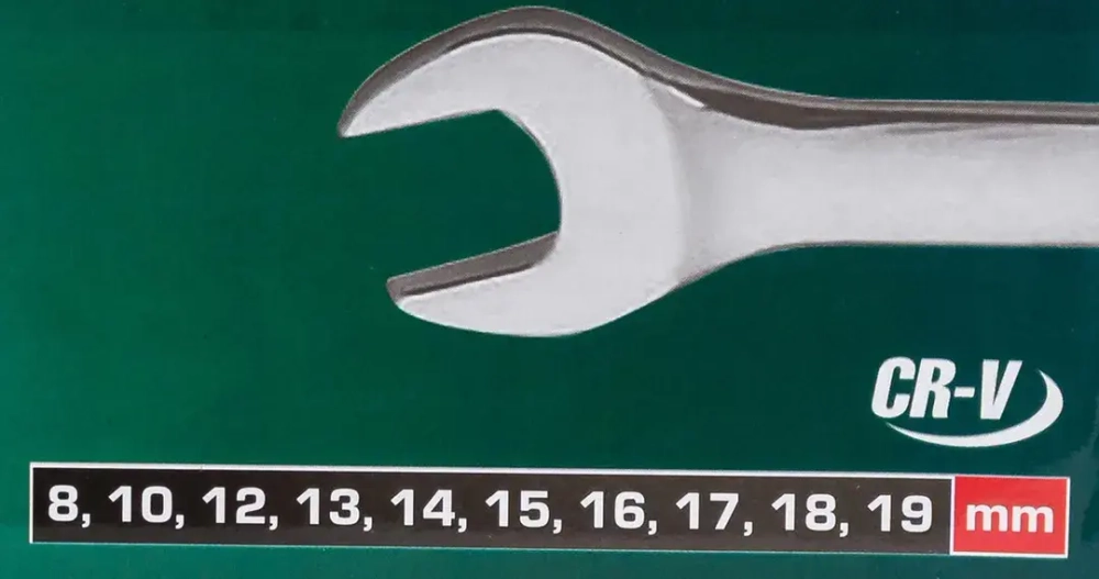 Набор ключей комбинированных удлиненных 10пр. (8, 10, 12-19мм)на полотне RockForce##Rock FORCE RF-5101L