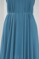 Тонкий хлопковый трикотаж пыльно-голубого цвета (124 г/м2)