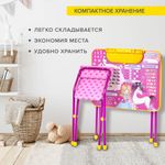 Комплект детской мебели розовый ПРИНЦЕССА: стол + стул, пенал, BRAUBERG NIKA KIDS, 532635