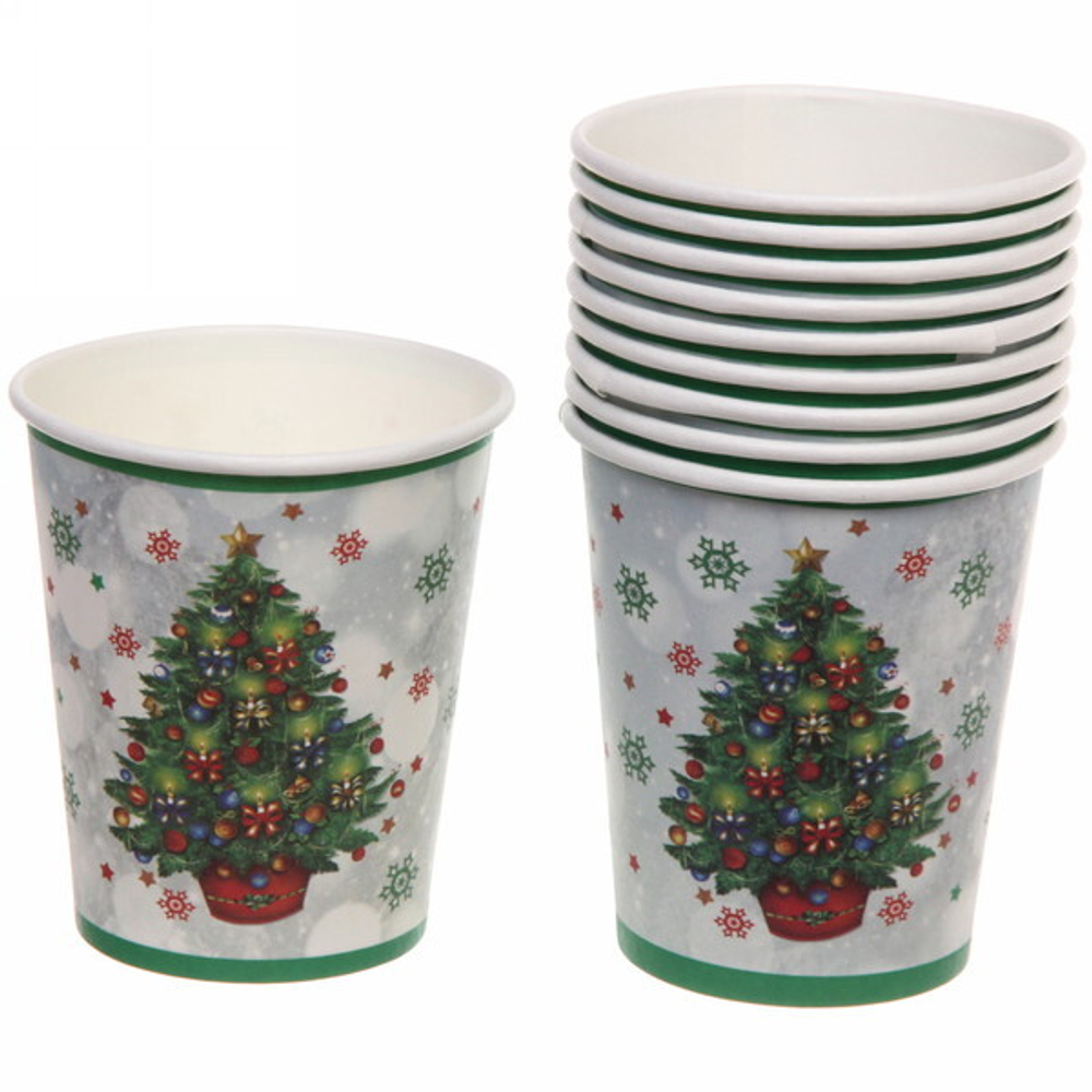 Стакан бумажный 0,2л в наборе 10 шт «Ёлка «