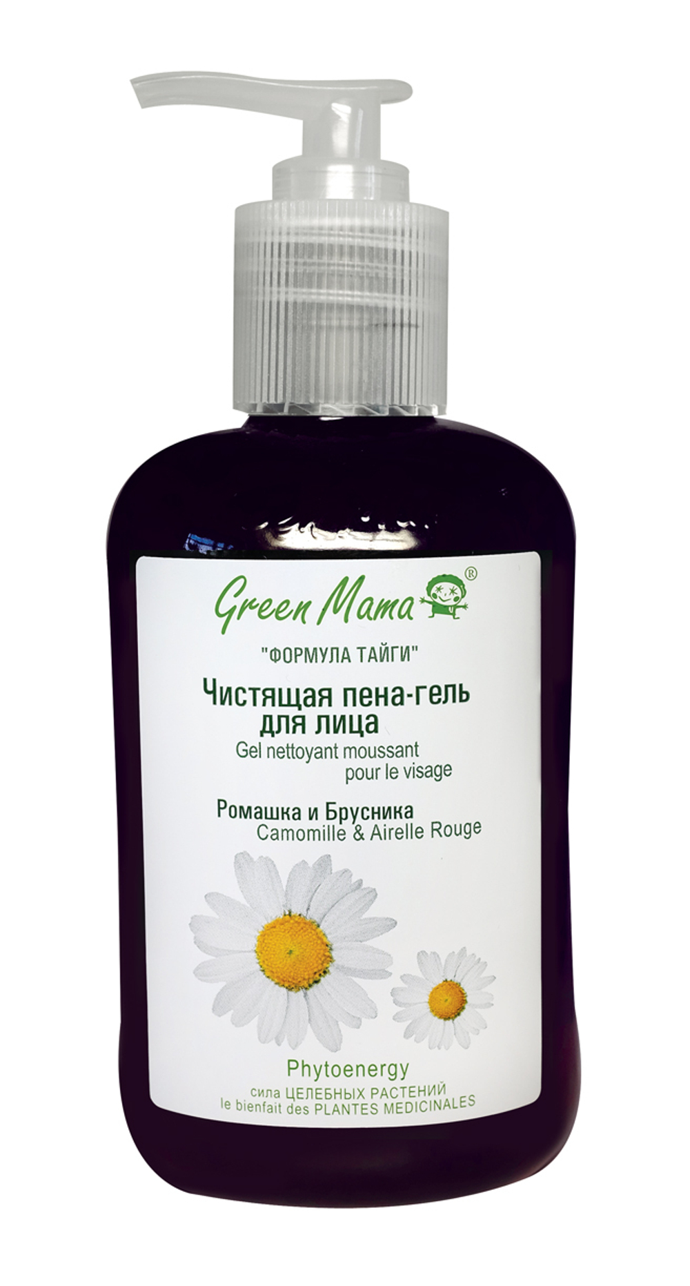 Green Mama Формула тайги Пена-гель для лица Ромашка и брусника, чистящая, 300 мл