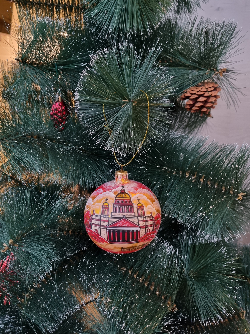 Шар стеклянный "Исакиевский собор",  ручная роспись
