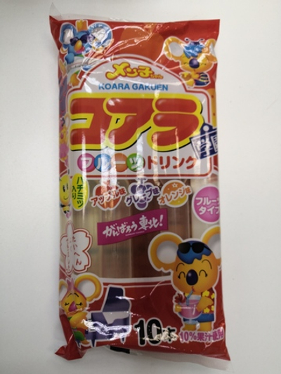 Желе-щербет для заморозки в ассортименте со вкусом яблока, апельсина или винограда 1 шт 45 мл Akiyama Koala Gakuen Mix