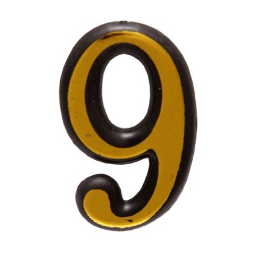 Цифра дверная АЛЛЮР ''9'' Большая  пластик на клеевой основе  ЗОЛОТО /6983