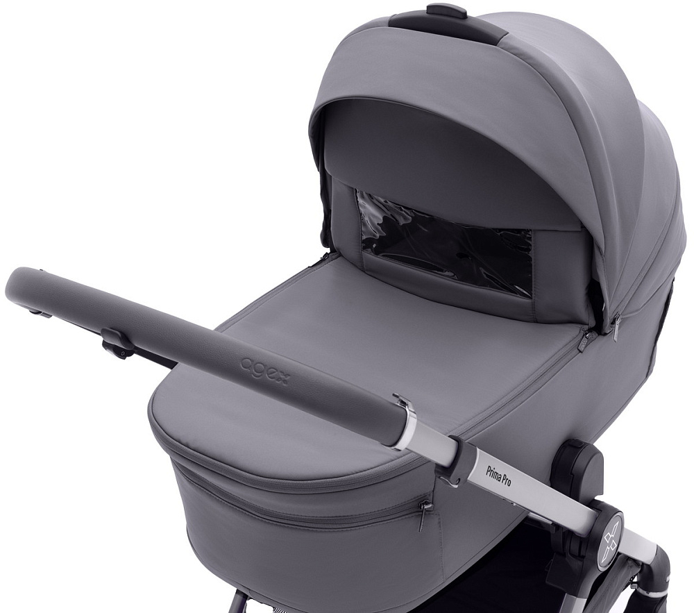 Коляска Agex Prima Pro 3 в 1 с автокреслом i-Safe Black APS214 Sora серый