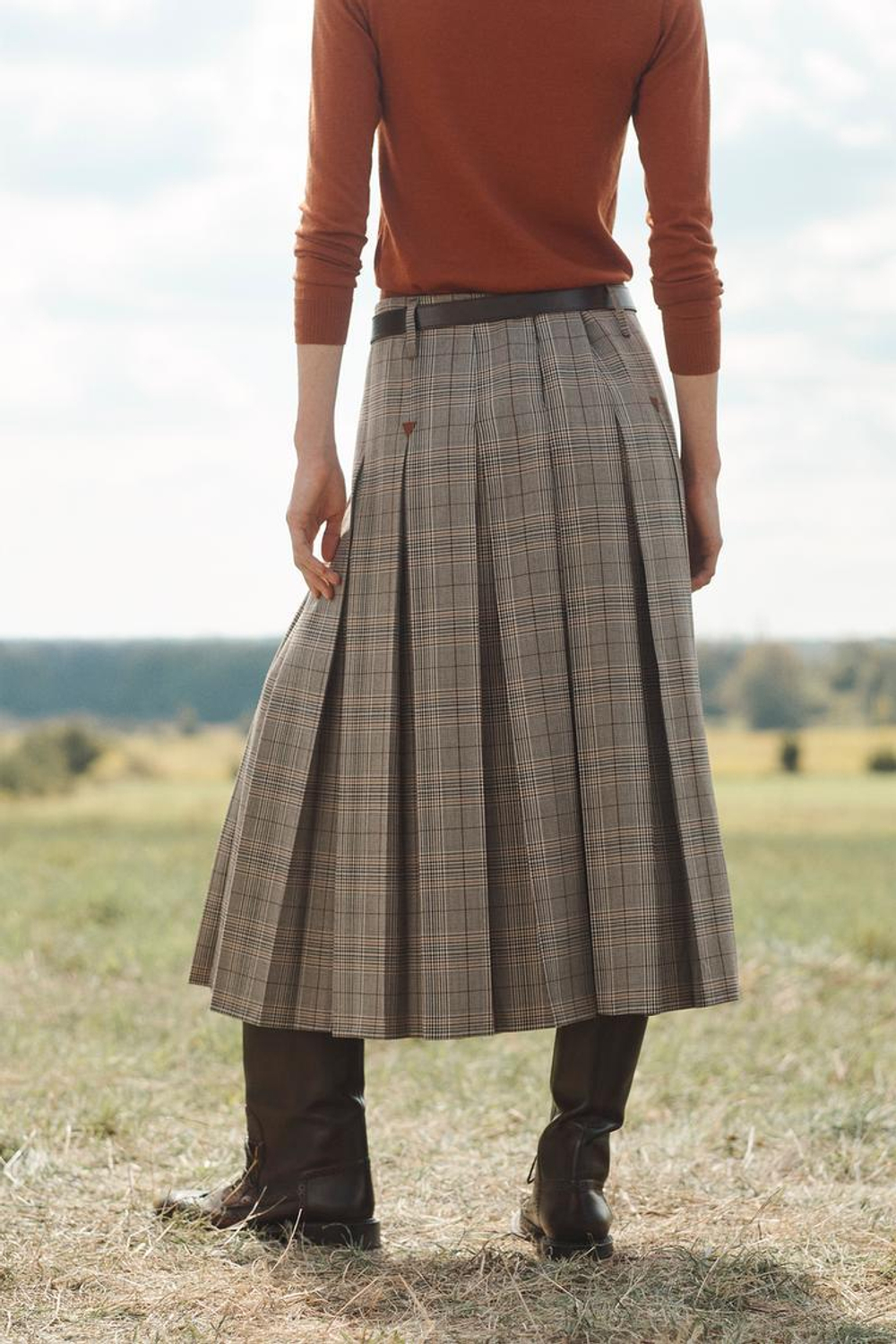 ZARА КАРДИГАН ИЗ 100% ШЕРСТИ, ЧЕРЕПИЧНЫЙ