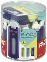 Ластик выдвижной FACTIS ZAP (Испания), 75x7x8 мм, белый, пластиковый корпус ассорти, PTF1130
