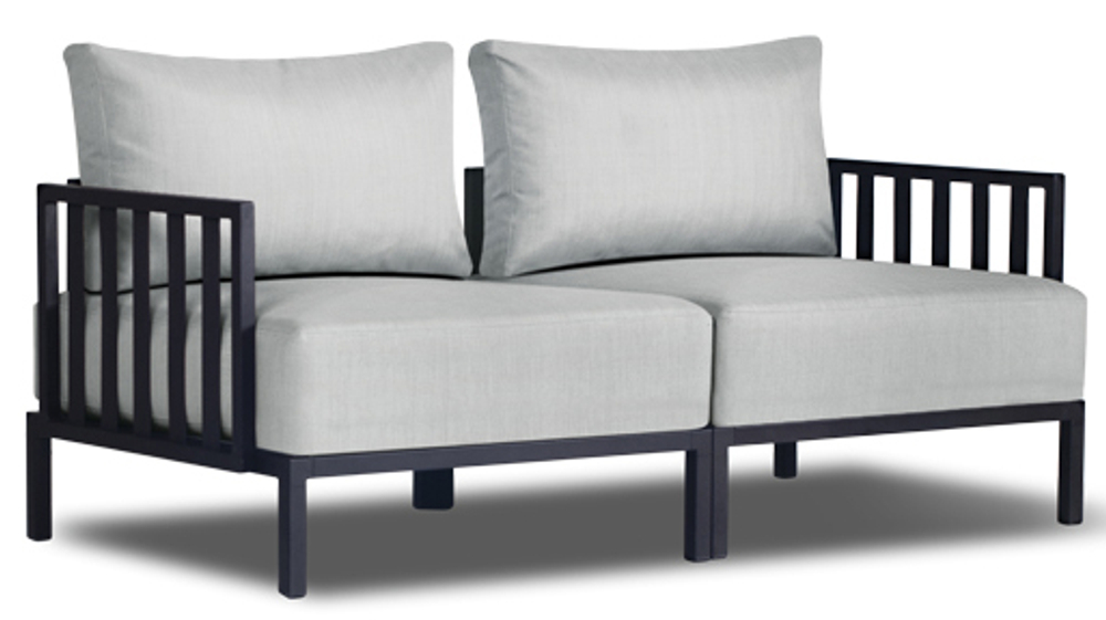 Диван модульный Papatya Slim Stripe, антрацит, светло-серый