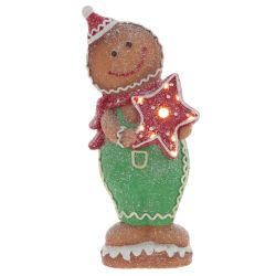 GAEM Фигурка декоративная с подсвет "Пряник: Мальчик/Девочка",(3хAAA), L21 W10,5 H42 см, 2в.