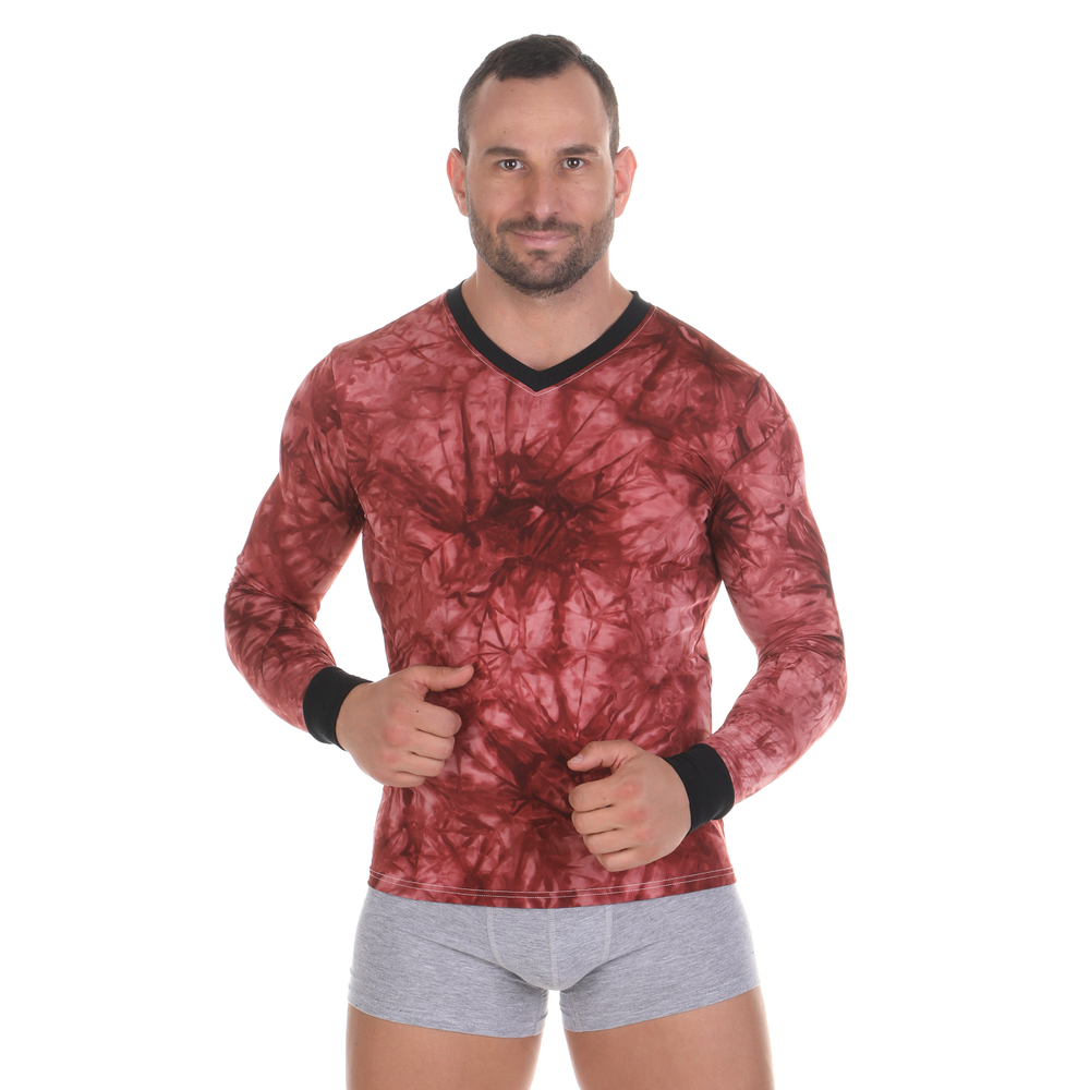 Мужской лонгслив красный Wang Jiang WG00146