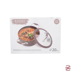 Кастрюля со стеклянной крышкой Repast Dark chocolate 2,4 л, 20*9 см (индукция)