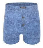 Хлопковые трусы-боксеры свободного кроя с фантазийным принтом (Размер: M) (Цвет: серый)