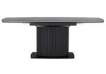 Керамический стол Woodville Фестер 160(205)х90 larka grey, черный