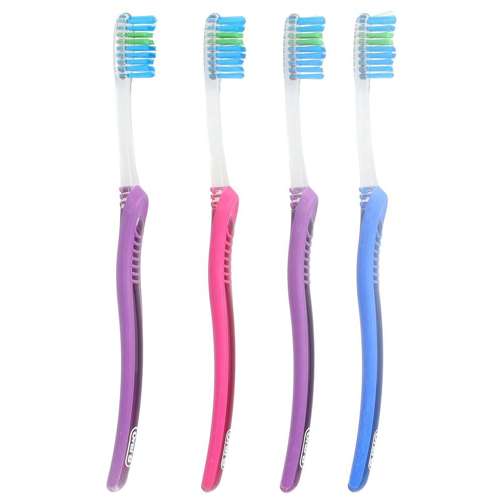 Oral-B, Улучшенная очищающая зубная щетка. мягкая добавка, 4 шт.