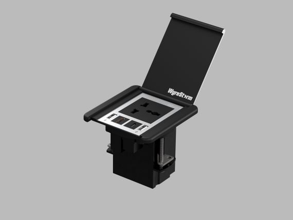 Wyrestorm IDB-200-MS - кабельный лючок, мультистандартная электророзетка, сквозные HDMI и USBC и USB-зарядка