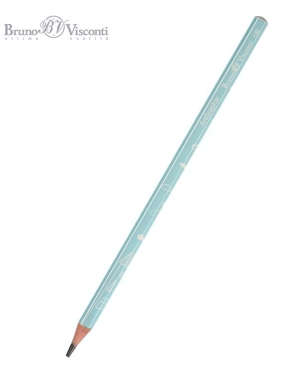 Карандаш ч/г НВ пластиковый корпус "ArtGraphix Zefir. Облачка" (Bruno Visconti)