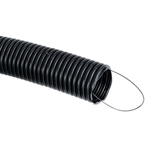 Труба гофр. безгалогеновая FRHF с протяжкой d40 мм (25 м) черная EKF-Plast FRHF-40