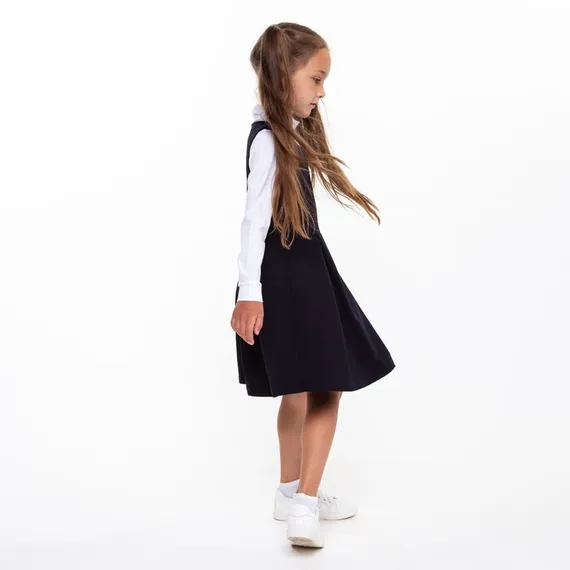 Сарафан для девочки, цвет синий, рост 122 см