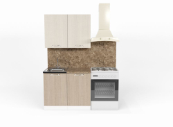 Кухонный гарнитур Ольга мини 1 1000 мм (Латте/Карамель/Белый, Аламбра темная)