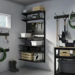 BROR Комбинация настенных полок с перфорированной панелью/черный ИКЕА