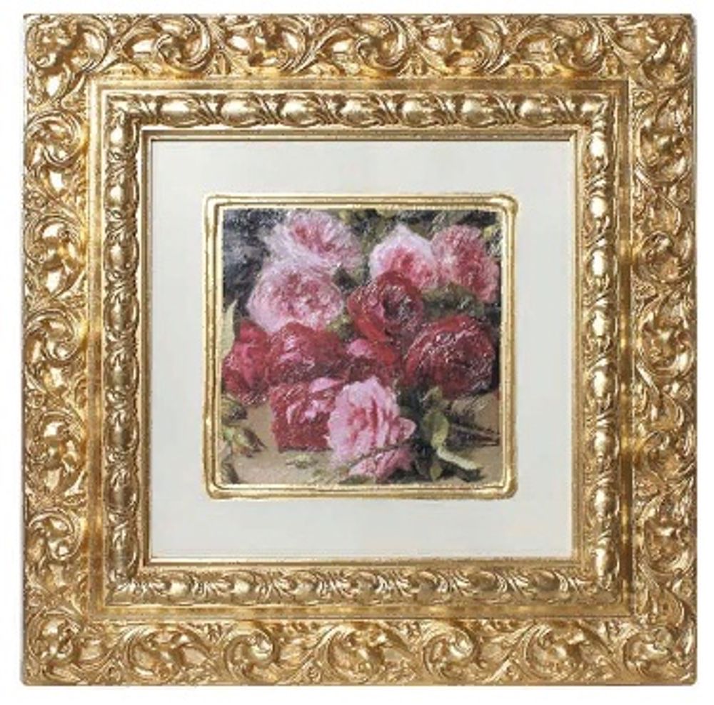 Картина "Розы в золотой раме"