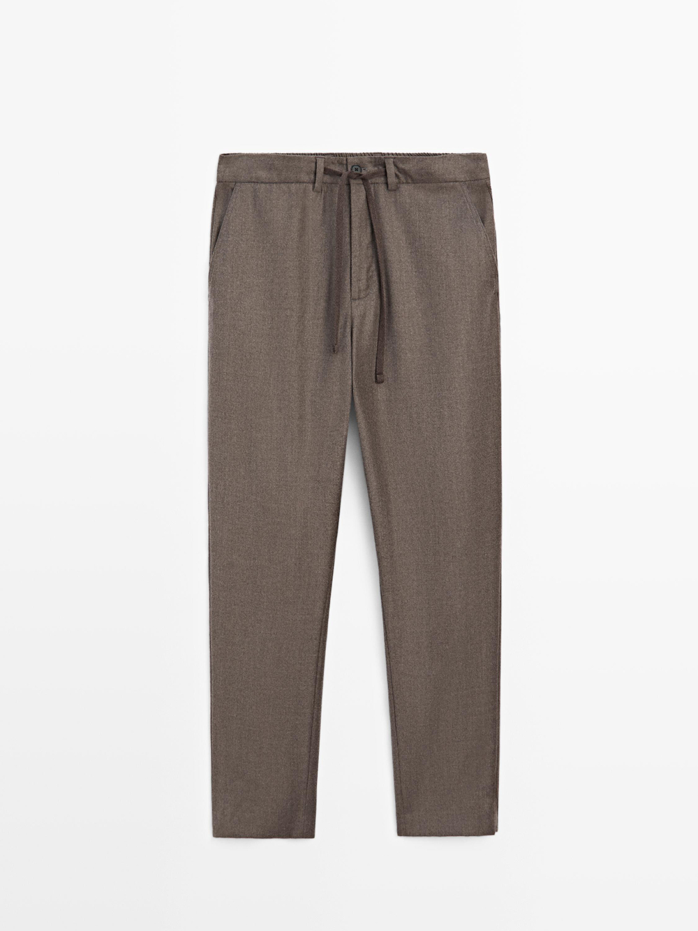 Massimo Dutti Брюки из шерстяной фланели, норка