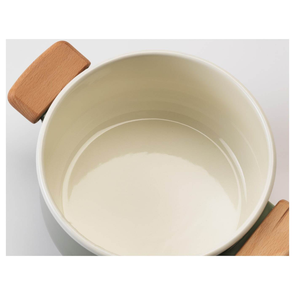 Кастрюля с крышкой IKEA KASTRULL (КАСТРУЛЛ), Эмалированная сталь, Зеленый, 3 л