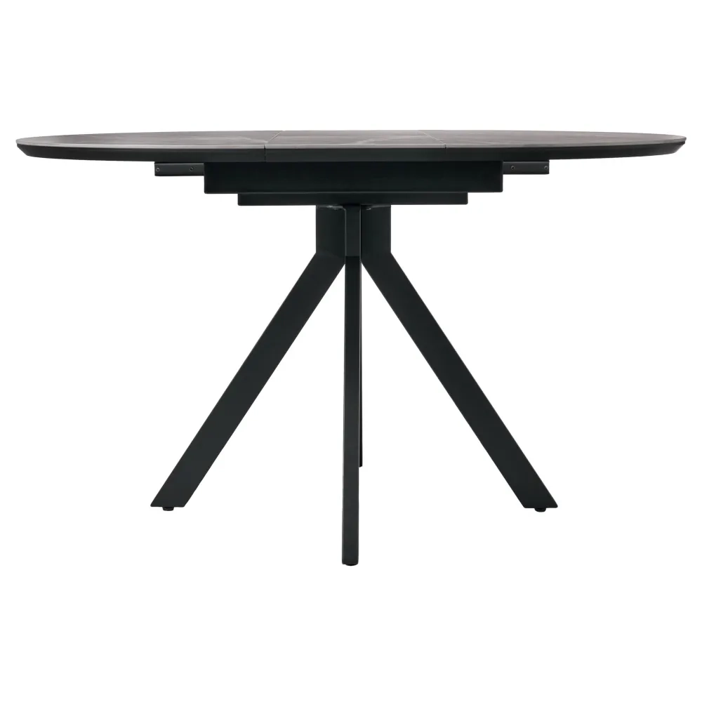 Стол Bradex Home Rudolf круглый раскладной 100-130x100x75см, серый керамогранит, черный