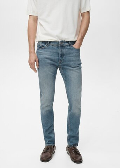 Джинсы Jan slim fit среднего тона с эффектом потертости