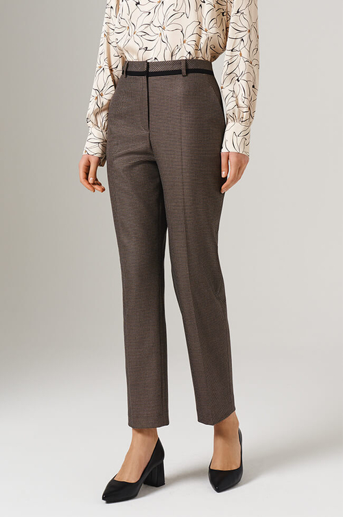 31077 Брюки женские (черно-бежевый)