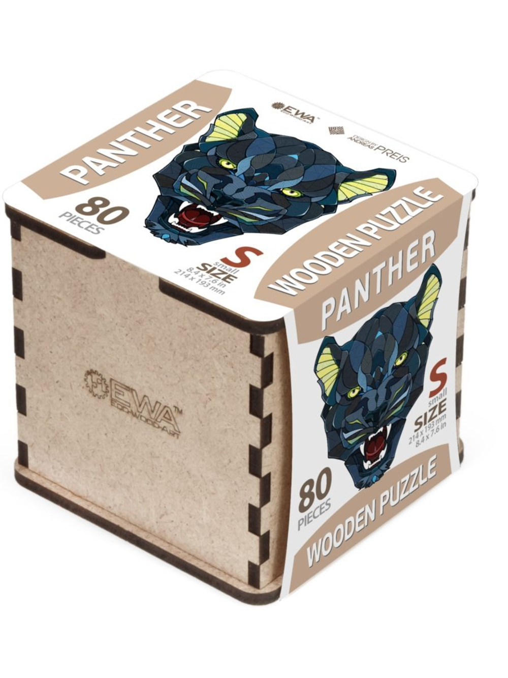 Деревянный пазл EWA Черная Пантера, S 21x19 см, головоломка