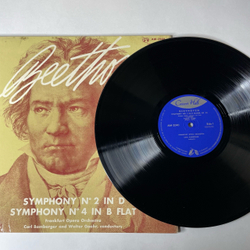 Винтажная виниловая пластинка LP Beethoven Бетховен, Frankfurt Opera Orchestra, Carl Bamberger, Walter Goehr Симфония Symphony No.2 In D, Symphony No.4 In B Flat (Англия 1962)