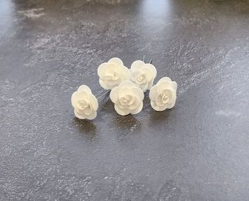 Набор шпилек "Розочки мини" латекс, 5 шт, белые