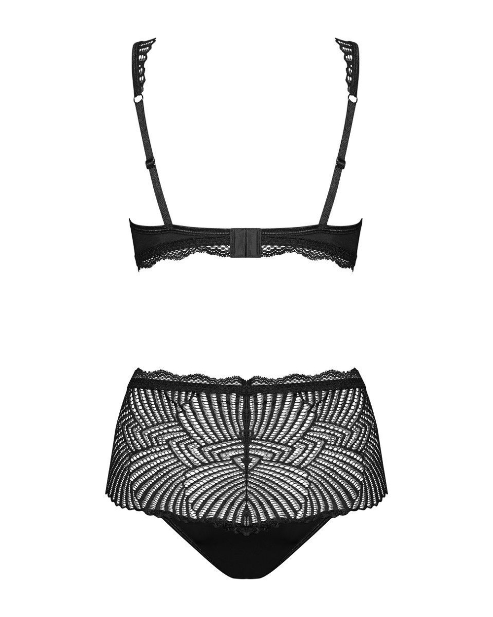 Оригинальный комплект Klarita с высокими трусиками (Размер: S-M) (Цвет: черный)